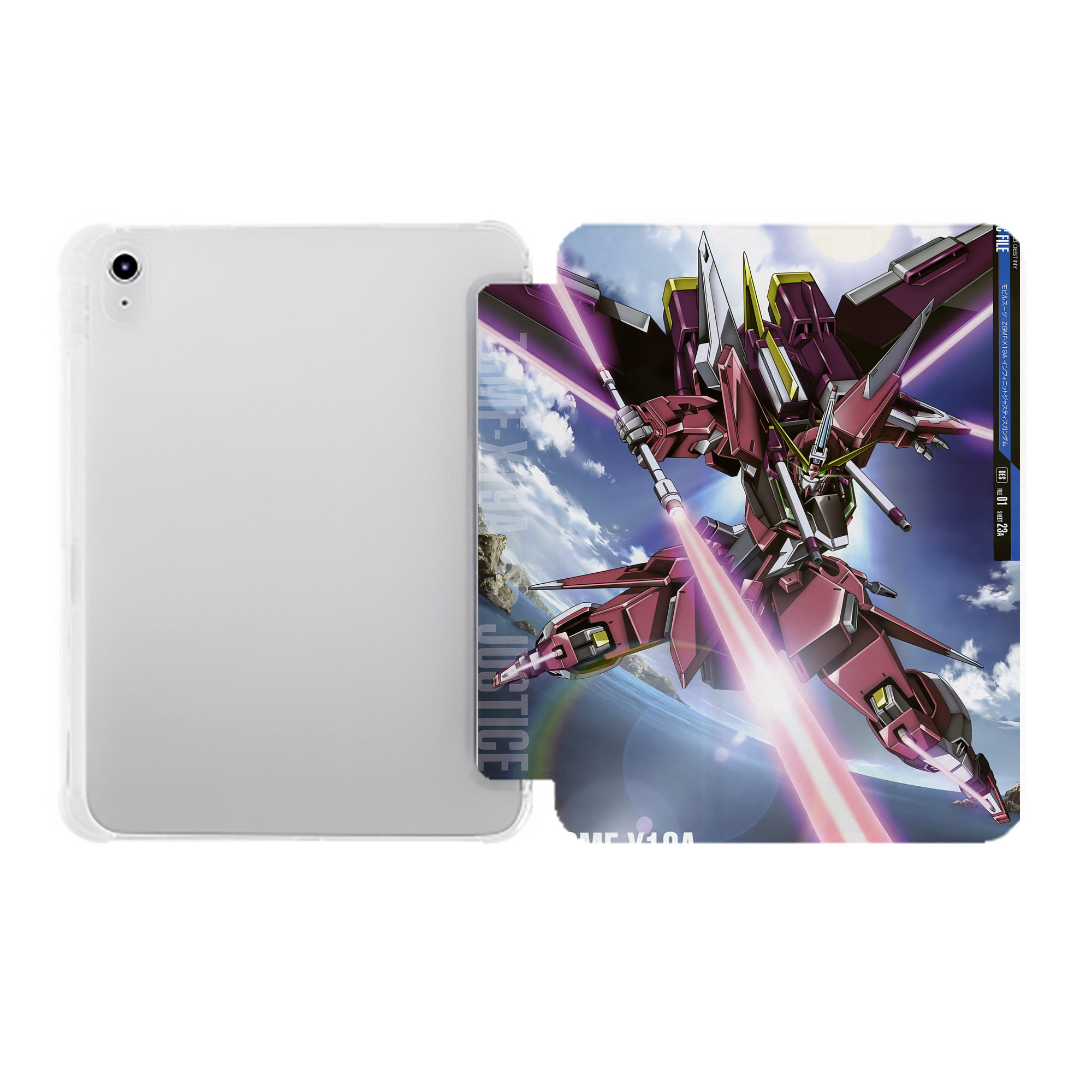 （画像用） 機動戦士ガンダム Mobile Suit Gundam IPad ケース ペン収納付き 三つ折りスタンド PUレザー×シリコン 対応機種9.5/10.5/10.9インチ